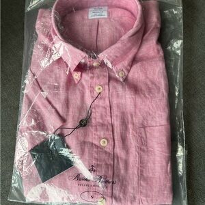 Pink Brooks Brothers Linen Sport Shirt